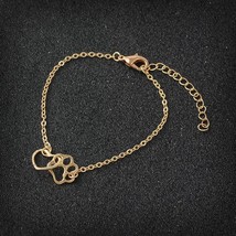 Paw Heart Bracelets Handmade Wristband Adjustable Bangle bijoux Animal Pet Jewel - £8.35 GBP