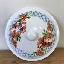 Vintage Lucky Elephant Chinese White Floral Enamel Casserole Rice Dish P... - £63.94 GBP