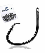 FishTrip Circle Hooks Saltwater for Catfish - 25pcs Offset 3X Strong Fis... - $93.56