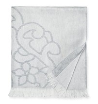Sferra Logo Lassia Grey Linen Throw Blanket Fringed Lightweight Soft Italy NEW - £82.43 GBP