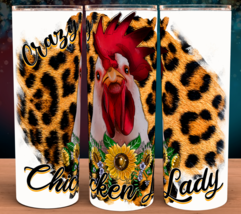 Crazy Chicken Lady Country Cheetah Print Funny Tumbler - £16.19 GBP