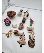 12 Rustic Christmas lot of various Ornaments Birds, Birdhouses, Hallmark... - $29.95