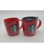 Set of 2 Starbucks 2024 Christmas Red Swirl Coffee Mugs 11 oz EUC - $16.00