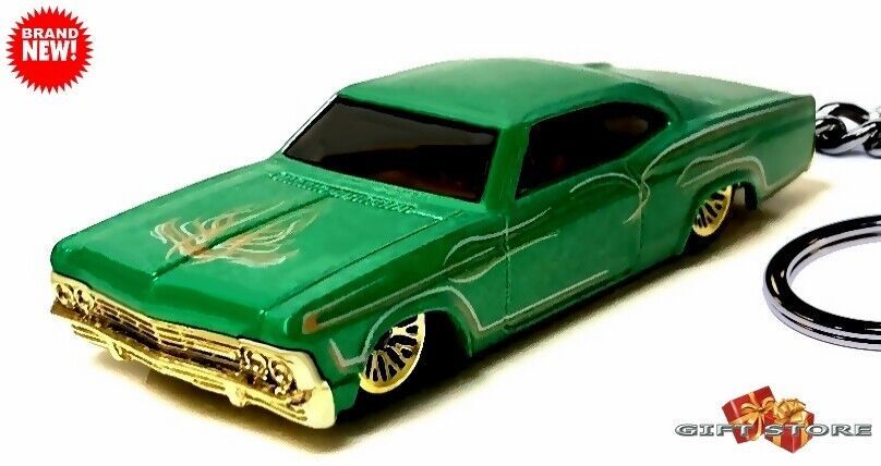 RARE KEY CHAIN 1965 GREEN FLAMED CHEVY IMPALA LOWRIDER GM CUSTOM Ltd GRE... - $28.98