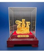 Gold Plated 3 Ram SCULPTURE Golden Accents Chinese Zodiac Statue W/ Orig... - £105.84 GBP