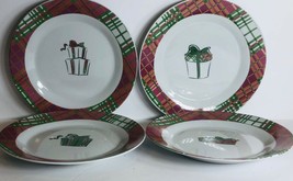 Christmas Set Of 4 Salad/ Dessert Plates By PAI Holiday Gifts 8”D - £19.89 GBP