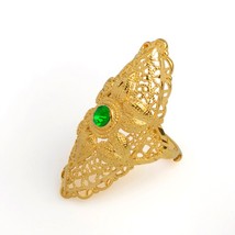 Anniyo Ethiopian Big Ring Gold Color for Women Trendy African Arab Ring Middle E - £8.79 GBP