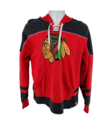 Chicago Blackhawks Reebok Face Off Hoodie Sweater Size S Red Embroidered... - $27.67