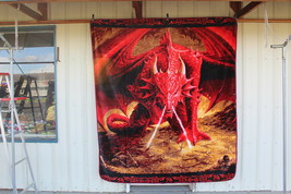 Anne Stokes Dragon Dragons Lair Gothic Fantasy Queen Size Blanket Bedspread - £47.27 GBP