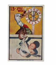 Vintage 1909 Postcard New Baby Stork 13 You Win Embossed F. A. Moss Denv... - $11.50 CAD