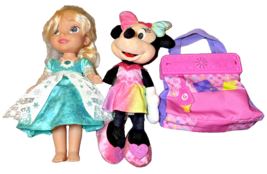 Toddler Girls Toys Lot Fisher Price Purse and Accessories Minnie Mouse Elsa - $22.44