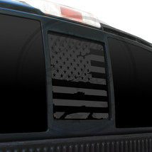 Fits Ford F150 2004-2014 Rear Middle Window Distress American Flag Decal Sticker - $18.99
