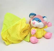 Vintage 1992 Dan Dee Nylon Mouse W/ Yellow Parachute Stuffed Animal Plush Toy - £37.21 GBP