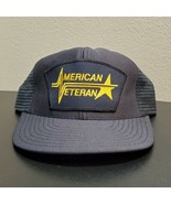 Vintage Northstar AMERICAN VETERAN Blue Snapback Mesh Trucker Hat - $32.07 CAD