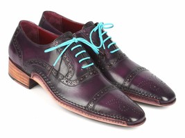 Paul Parkman Mens Shoes Oxfords Purple Captoe Burnished Handmade 5032-PRP - £407.66 GBP