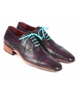 Paul Parkman Mens Shoes Oxfords Purple Captoe Burnished Handmade 5032-PRP - £402.97 GBP