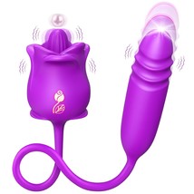 Rose Sex Toys For Women, 3 In 1 Rose Sex Stimulator For Women With Tongue Lickin - £42.28 GBP