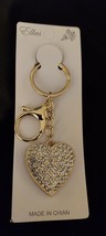 Heart Rhinestone Keychain Bag Charm Bling Keychain Purse Keyring Gold To... - $6.92