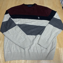 Polo US Assn Mens LRG Red White Blue Gray Crewneck Sweatshirt - $310.04 MXN