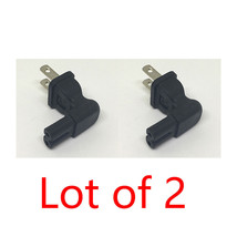 2X 2 Prong Right Angle AC power Plug adapter IEC C7 receptacle to NEMA 1-15P -US - £7.15 GBP