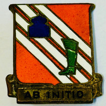 Vintage US Military 63rd Signal Battalion Insignia Enamel Pin Ab Initio - $11.83