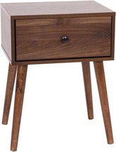 Flash Furniture Hatfield Mid-Century Modern Wood Nightstand - Dark Walnut  - £222.51 GBP