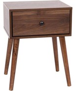 Flash Furniture Hatfield Mid-Century Modern Wood Nightstand - Dark Walnut  - €240,68 EUR