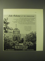 1948 The Homestead Resort Ad - Late Autumn at the Homestead - £14.78 GBP