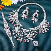 Silver Plated Bollywood Style Necklace Ring Bracelet Fashion Bridal Jewe... - £222.59 GBP