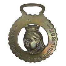 Antique Queen Victoria 1887 Jubilee Horse Brass Medallion Royal Memorabilia - £21.99 GBP