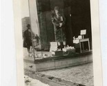 Woman Standing in Store Show Room Window Black and White Photo - $17.82