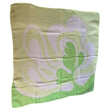 Vintage Womens Green &amp; White Scarf 27”x27” - $10.80