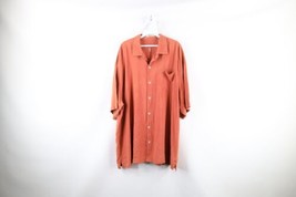 Vtg 90s Tommy Bahama Mens 2XL Distressed Baggy Fit Silk Collared Button Shirt - £31.20 GBP