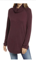New Caslon Turtleneck Tunic Sweater XL Long Sleeve wool blend Pullover Burgundy - £18.94 GBP