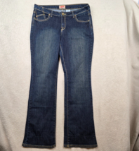 NOBO Jeans Juniors Size 17 Enbroidered Pockets Dark Wash Distressed Bootcut - £19.50 GBP