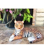 Large Royal Bengal Tiger Resting Gracefully 15.5&quot; Long Statue Home Garde... - $81.95 CAD