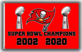 Tampa Bay Buccaneers Football Team Flag 90x150cm 3x5ft Champion 2002 2020 banner - $13.95