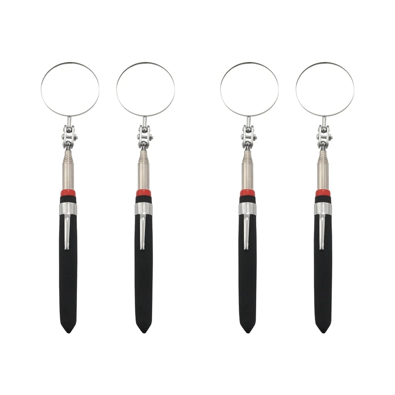 4-Pack Round 2-Inch Telescoping Inspection Mirror,Extends Up To 24.5 Inches,Blac - $94.51