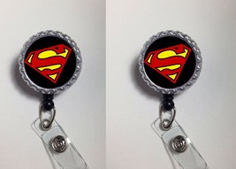 superman symbol Retractable Reel ID Badge holder Nurse Cna Rn Teacher Dr Lpn - £3.83 GBP