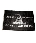 AES 4x6 Gadsden Black Liberty or Death Don&#39;t Tread On Me Flag 4&#39;x6&#39; ft b... - £15.70 GBP