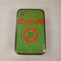 Vintage Johnson &amp; Johnson Boy Scouts Official First Aid Kit Tin Empty  - £9.42 GBP