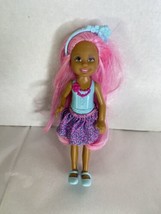 Barbie Endless Hair Kingdom Chelsea Doll Blue Top Pink Hair Mattel With Shoes - £7.78 GBP
