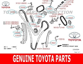 New Oem Toyota 10&#39; To 22&#39; V6 4.0 1GRFE 4RUNNER Fj Tundra Timing Chain Kit - $582.80