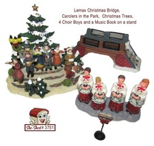 Lemax Christmas in the Park Christmas Bridge, Carolers, Trees, Choir Boy Figures - £19.57 GBP