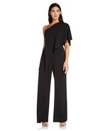 Adrianna Papell Women&#39;s One Shoulder Jumpsuit, Color Black, Size 4 - £48.05 GBP