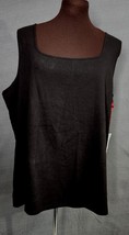 Ruby Rd. Favorites Womens Black Cotton Knit Sleeveless Pullover Tank Top 2X NWT - £15.89 GBP