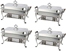 4 Pack Royal Rectangular Crown Chafing Dish Sets Food Warmers 8-Quart $2... - $550.59
