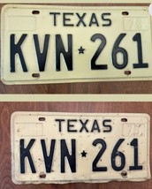 1975 Texas License Plate Vintage KVN261 Star Separator Black And White Pair - $56.43