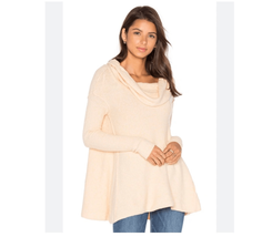 Free People Strawberry Fields Cowl Neck Sweater Cream French Vanilla M - $535.68 MXN