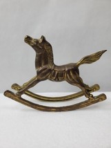 Brass Rocking Horse Antique Gold Lustre Vintage Solid Brass Patina - £28.40 GBP